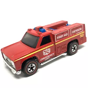 Hot Wheels Redline Emergency Squad Fire Truck 1974/1975 Red - Made In Hong Kong - Picture 1 of 10