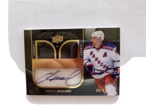 2009-10 Upper Deck UD Black Markus Naslund Rangers Auto Patch Card #39/50