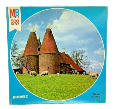 Milton Bradley Dorset 500 Pcs 20" Round Jigsaw Puzzle, Kent England Vintage 1975 - Image 1 of 4