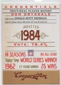 2012 Panini Cooperstown CREDENTIALS #4 Don Drysdale L.A. DODGERS Insert 11