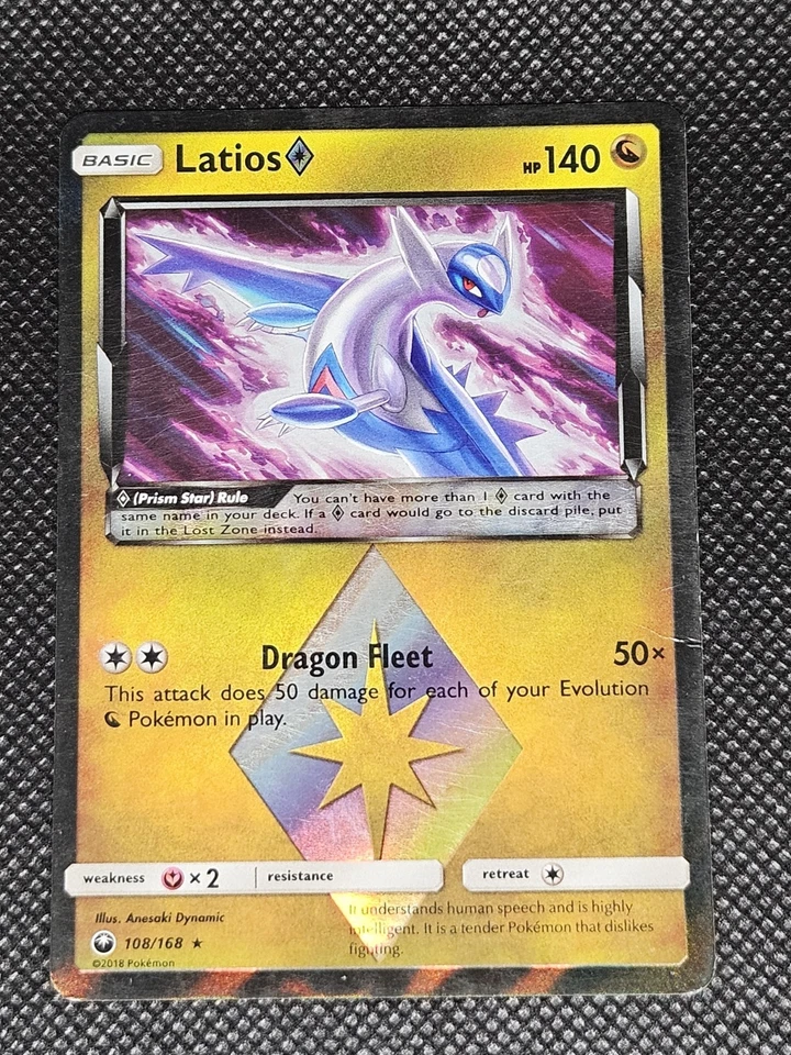 Latios Prism Star #108/168 Pokémon TCG SM - Celestial Storm Prism Rare HP - Image 1 of 4