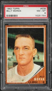 1962 Topps BB Card #539 Billy Moran Los Angeles Angels PSA 8 NM-MT - Picture 1 of 2