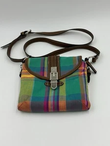 CHAPS RALPH LAUREN Umhängetasche Madras kariert verstellbarer Lederriemen - Bild 1 von 17