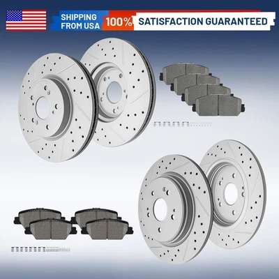 Front Rear Brake Rotors & Ceramic Brake Pads for 2017-2021 2022 2023 Honda CR-V - Image 1 of 4