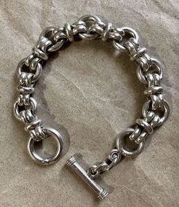 Vintage 925 Mexican Silver Link Bracelet US7.75.5cm 63.87g - Picture 1 of 7