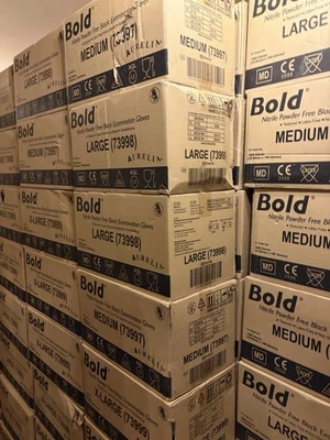 Aurelia Bold Nitrile Powder Free Black Examination Gloves | 10 X 100 PCS - Image 1 of 3