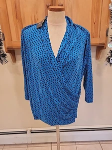 Neu Vince Camuto Langarm Bluse Nordsee Blau Shirt Übergröße 3x - Bild 1 von 9