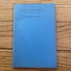 Helen Lamb Lamont Memorial Tribute / Corliss Lamont (editor) SIGNED 1975 - Picture 1 of 8
