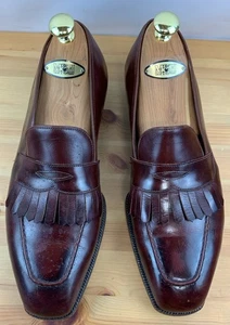 George Cleverley London Brown Leather Kiltie Loafers Handmade UK Rare - Picture 1 of 13