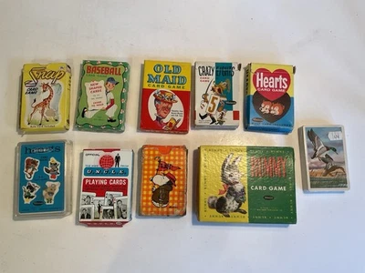 Lote De Juegos De Cartas De Colección Algunos Whitman Rummy Hearts Crazy Eights Man From Uncle Foto 1 de 4