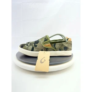 OLUKAI Lae'ahi Pa'i Mens Size 11 Slip On Camo Green Boat Shoes 10444-6ZKE NEW - Picture 1 of 10