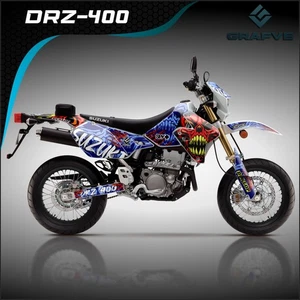 Drz 400sm 400s 400  kit decals graphics Suzuki Stickers Supermoto CUSTOMIZABLE - Picture 1 of 4