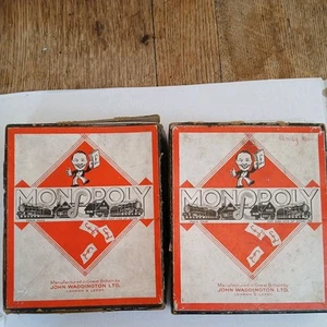 Monopoly Vintage 2 boxes of pieces wooden housed metal players money - Picture 1 of 8