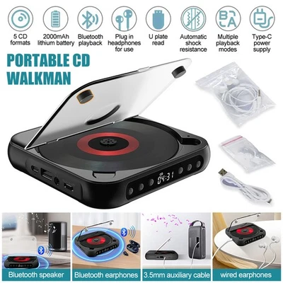 2025 Rechargeable CD Player With Bluetooth Portable Personal Cd Players For Car - image 1 of 4