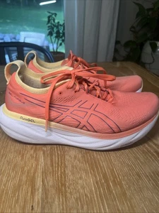 Asics Gel Nimbus 25 Women’s Size 10 Wide - Papaya/Dusty Purple - Excellent - Picture 1 of 9