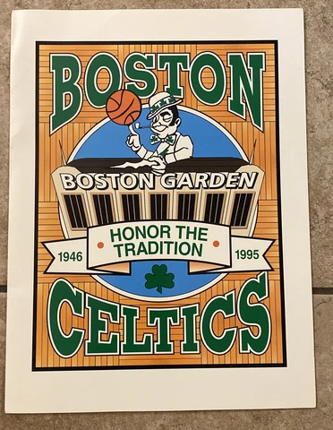 Boston Celtics 1995 Season Ticket Holder Folder Final Season Boston Garden Bird Cover