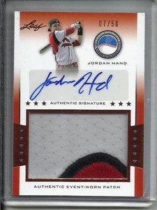 Jordan Hand 2013 Leaf Power Showcase Autograph Game Used Jersey Patch #07/50