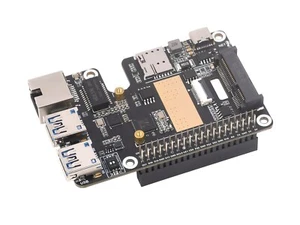Waveshare PCIe to MiniPCIe/Gigabit Ethernet/USB 3.2 Gen1 HAT for Raspberry Pi 5 - Picture 1 of 14