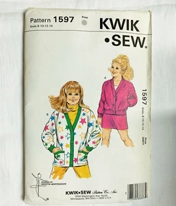 Kwik Sew Sewing Pattern Uncut Child's Jacket Sweater Size 8-14 #1597 - Picture 1 of 2