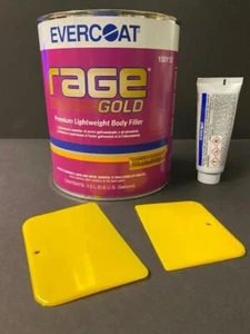 EVERCOAT RAGE GOLD 112 PREMIUM LIGHTWEIGHT BODY FILLER + HARDENER & SPREADERS - Picture 1 of 2