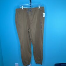 Aero Jogger Pants Men's  XL Tan  Elastic Waist Drawstring Slash Pocket Cotton