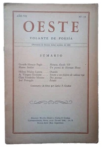 Revista Oeste (Volante de Poesía) N° 13 - José Portogalo - (1951) - Picture 1 of 1