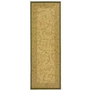 Indoor/Outdoor Oasis Natural/Olive Runner Rug 2' 3 x 10' - Picture 1 of 1