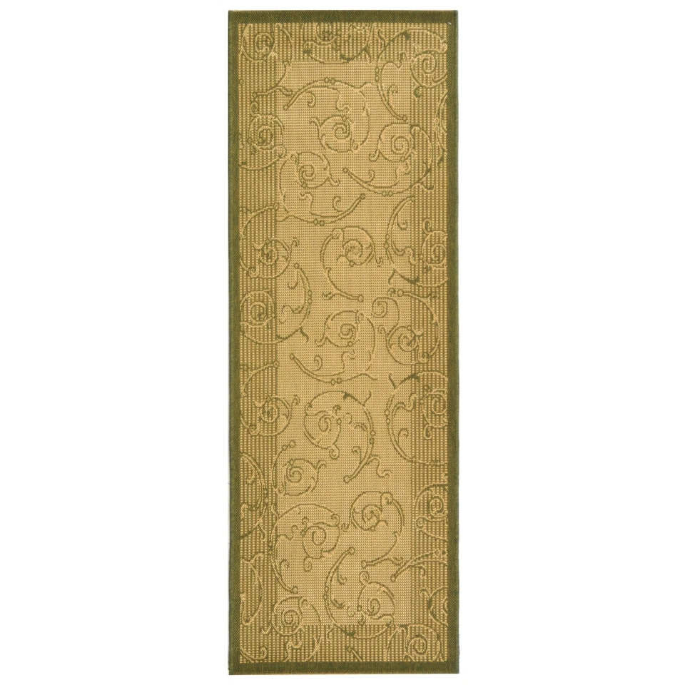 Indoor/Outdoor Oasis Natural/Olive Runner Rug 2' 3 x 10' - Image 1 of 1