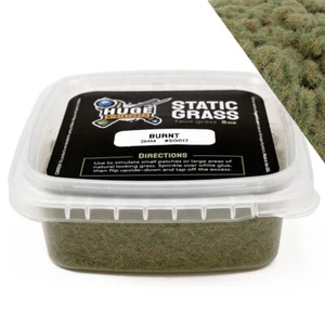 Huge Miniatures Static Grass, Burnt Green 2mm Summer Fall – 8oz Container - Picture 1 of 3