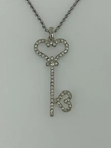 Heart With Key Pendant With 21"-24" Rope Chain/ Necklace Silver Color - Bild 1 von 2