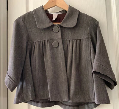 Abrigo Chaqueta Elegante Marrón Vintage Objetos Necesarios Mujer Pequeño Hecho en EE. UU. Foto 1 de 4