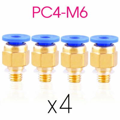 4x raccord pneumatique PC4-M6 tube 4mm filament 1,75mm imprimante 3D printer lot