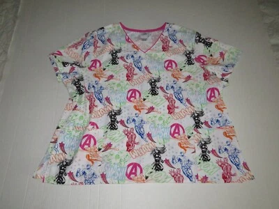 Marvel Comics Avengers Assemble Women's Scrub Top Size 3X Nurse Medical Iron Man - Image 1 of 4