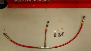 RED DUCATI 996 HEL BRAIDED LINE OIL COOLER HOSE - Picture 1 of 8