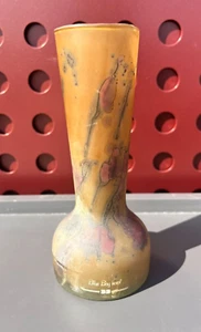 Ilanit handbemalte Kunst Glas Vase Jerusalem ORANGE lila Aquarell Olamtov - Bild 1 von 8