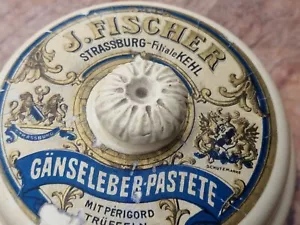 alter Keramik Löwenkopf Topf Trüffel Gänseleber Straßburg Fischer Straßburg Kehl - Picture 1 of 15