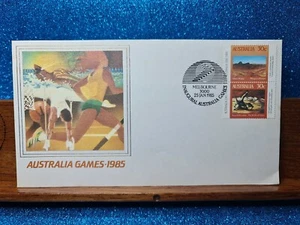 First Day Cover📮1985 (2 stamps) Australian Games 📮Melbourne VIC - Foto 1 di 2