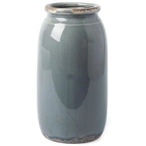 Rustic Blue And Grey Vase For Home Decor Ceramic Vases For Flowers Modern Farmho - Picture 1 of 6