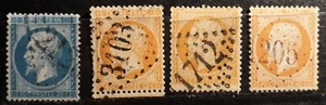 (1862)  TIMBRE FRANCAIS - N°22 et 23 -OBLITERE  NAP III - Imagen 1 de 1