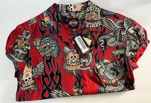 HARLEY DAVIDSON Tattoo Shirt Womens Small - Tori Richard - NEW WITH TAGS - 2009 - Picture 1 of 6