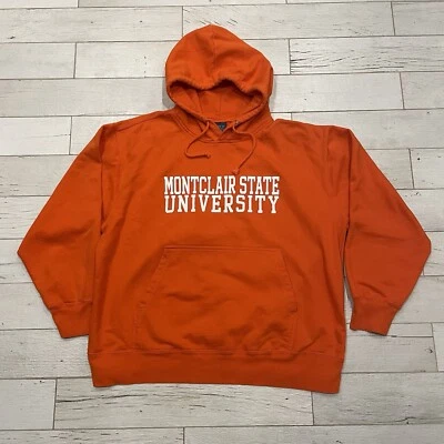 Montclair State University Hoodie Mens XXL Orange Pullover Sweatshirt MV Sport - Image 1 of 4