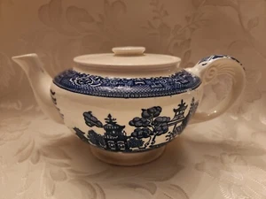 Vintage Unmarked "Blue Willow" Tea Pot Japan - Picture 1 of 13