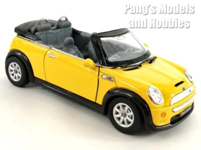 Mini Cooper S Convertible 1/28 Scale Diecast Model by Kinsmart - YELLOW - Image 1 of 4