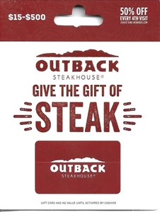 OUTBACK STEAKHOUSE GIVE THE GIFT OF STEAK GIFT CARD - NO VALUE ON CARD - Picture 1 of 2