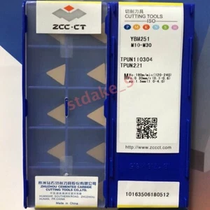 New ZCC.CT TPUN110304 YBM251, CNC milling blade carbide inserts 10Pcs - Picture 1 of 1