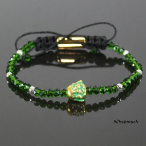 Frauen Buddah grün Bicone Kristall Perlen Shamballa Armband Glücksbringer Damen - Bild 1 von 4
