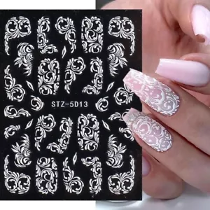 5D Nail Art Stickers Decals Embossed Flowers Floral Rose Wedding Decoration 5D13 - Picture 1 of 3