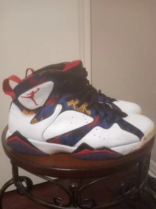 Größe 9 - Air Jordan 7 Retro Pullover blau weiß Leder Wildleder (304775-142) - Bild 1 von 15