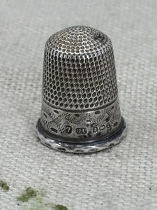 ANTIQUE GEORGE UNITE sterling silver thimble size 7 h/m 1916 - Picture 1 of 9