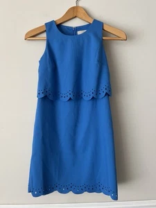 Ann Taylor Loft Sheath Blue Eyelet Dress 00 Petite - Picture 1 of 7